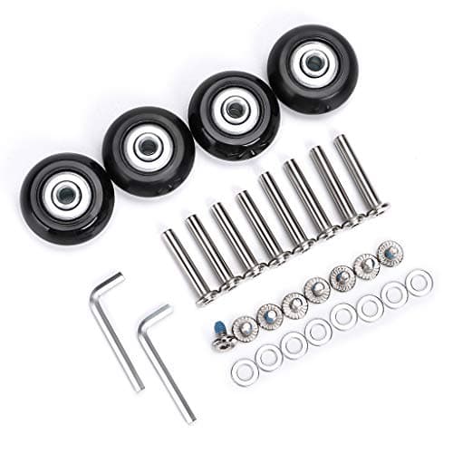 SUMNACON 4Pcs 40x18mm Luggage Suitcase Replacement Wheels, Rubber Swivel Caster Wheels Bearings Repair Kits