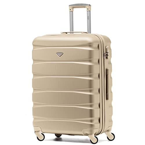 Flight Knight Lightweight 4 Wheel ABS Hard Case Medium Suitcase Approved for Over 100 Airlines Including easyJet, British Airways, Ryanair, Jet2, Emirates & Many More - Check-in Medium Size 25"