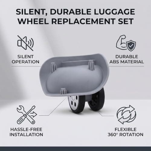 RiToEasysports Suitcase Wheel Replacement Set, 2-Pack Silent Roller — view 5
