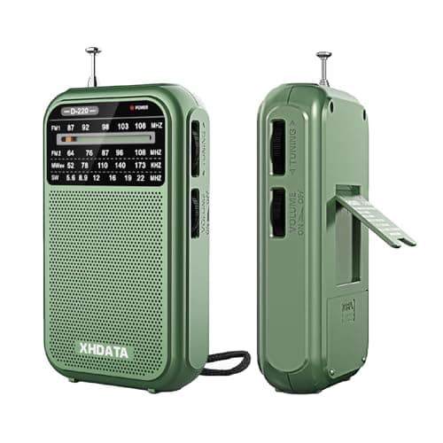 XHDATA D220 Shortwave Radios FM AM Retro Portable Radio Battery Powered Radio (AA), World Receiver with Excellent Reception and Speaker, Suitable for Outdoor, Elderly (Green)