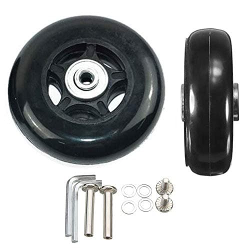 1 Pair Luggage Suitcase wheels Replacement OD 80mm with Axles Wrench Bearings Repair Tool Kit (80mmX24mmX6mm) — view 5