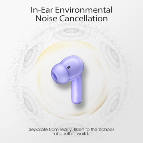 Wireless Earbuds, Bluetooth 5.4 Headphones with 4 Noise Cancelling Mic, 46H In-Ear Buds with 3D Bass Stereo Sound, Small Ears, LED Display, Calls Sports Workout, IPX7 Earphones for Android iOS. Purple — view 2
