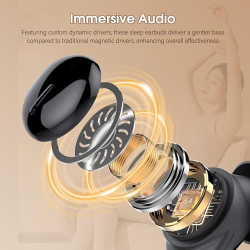 Wireless Earbuds Bluetooth 5.4 in Ear Light-Weight Headphones with Sleep Mode and White Noise, 48H Mini Sleep Earbuds Small Design for Side Sleepers, Clear Calls, Sleep Earphones for Relaxing/Focus — view 3