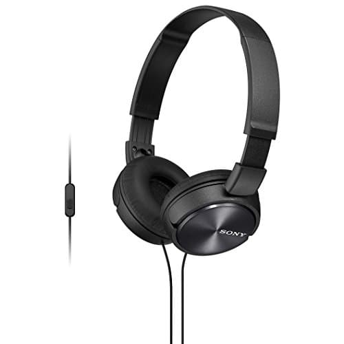 Sony MDR-ZX310AP On-Ear Overhead Wired Headphones with Microphone, Swivel Fold, 3.5mm Headphone Jack - Metallic Black