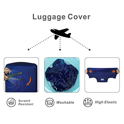 Explore Land Travel Luggage Cover Suitcase Protector Fits 18-22 Inch Luggage (Gyrotropic, S) — view 4