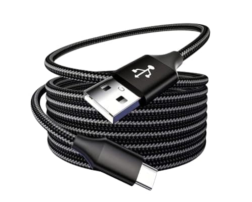 iTechCover Braided USB Cable Charging Cord/Charger Power Lead Wire Compatible with OneOdio A30 Hybrid Active Noise Cancelling Headphones/Black / (3m / 9.9ft) — view 6