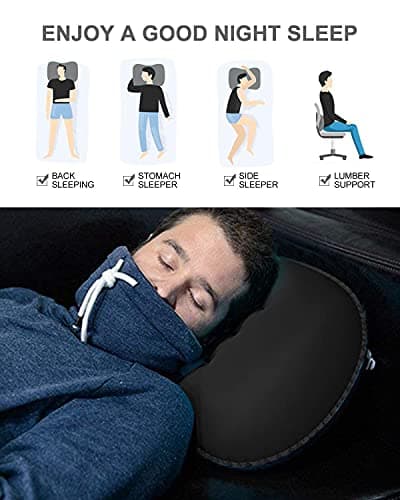 YUANYU Ultralight Camping Pillow, Compressible, Compact, Comfortable, Ergonomic Inflatable with Storage Bag, for Neck & Lumbar Support for Hiking, Camping, Traveling, Black Small Pillow, 44*28*11cm — view 3