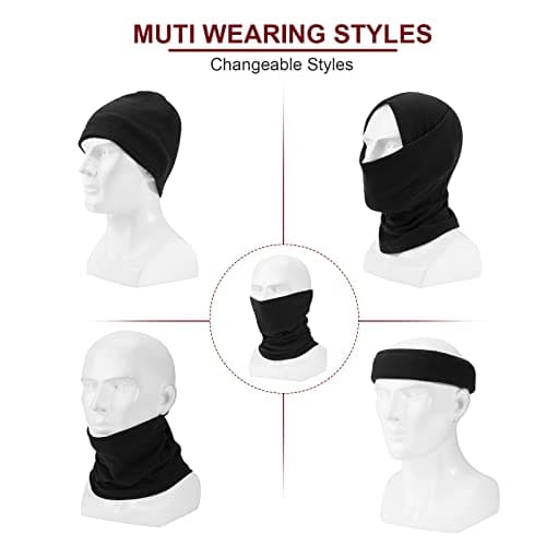TAGVO Winter Thermal Neck Warmer Scarf, Soft Polar Fleece Thick Unisex Neck Gaiter Elastic Multifunctional Balaclava Windproof Skiing Neck Tube Ear Warmer Balaclava Hood Mask for Outdoor Sports — view 5