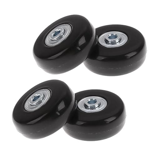 4 Pcs Luggage Suitcase Replacement Wheels Kits, 50 * 18mm Rubber Swivel Caster Wheel with Bearings, Repair Accessories with Screws & Wrenches for Most Tripp Suitcase Wheels (Black) — view 6