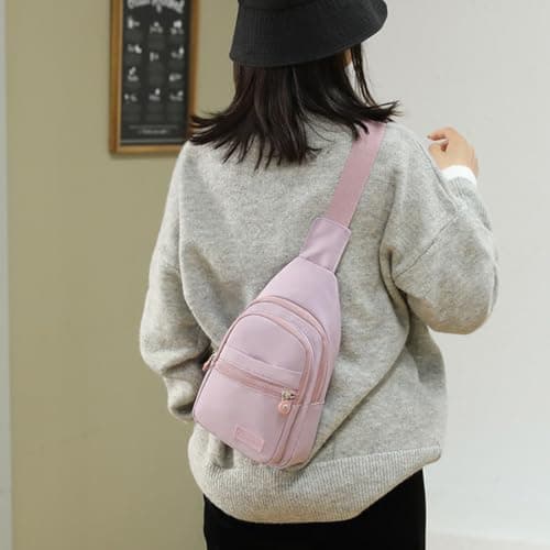 Sling Bag Chest Bag for Women Men,Anti Theft Crossbody Bags,Waterproof Shoulder Bags,One Strap Small Backpack Lightweight Small Rucksack for Sports Outdoor Travel (Purple) — view 2