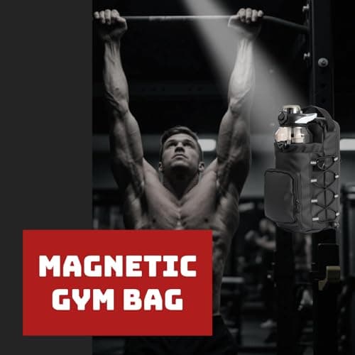 ZenithAura Magnetic Gym Bag for Women and Men, 64 OZ Water Bottle Holder with Phone Pockets and Shoulder Strap, Sports Bag, Magnetic Bag Gym for Sports, Work, Travel, Fit — view 6