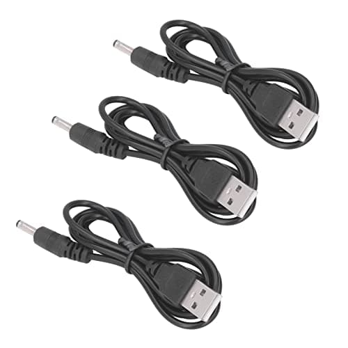 SEAFRONT USB Power Cord, Double PVC USB to DC Charging Cable 3.5x1.35mm Jack 5V 2A 1M, 3 Pack for Fan Speaker Phone Router Small Electronics Home Office Travel Use — view 3