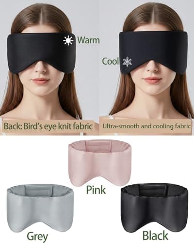100% Blackout Eye Mask for Sleeping - Sleep Mask with Warm and Cool Dual Sensing - Ultra Soft Sleep Masks - Gifts for Women and Men (Pink) — view 6