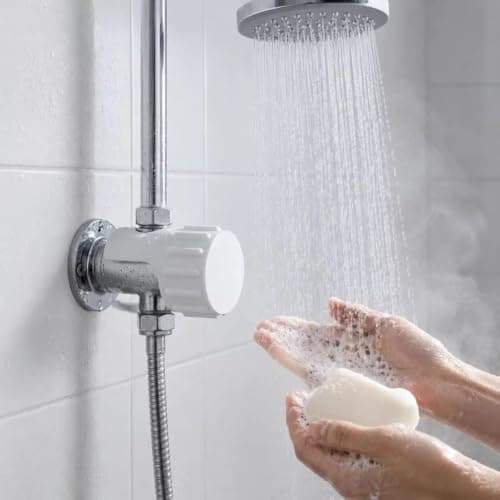 Public Shower Push Button Lock Attachment Hands-Free Timed，4Black+White — view 3