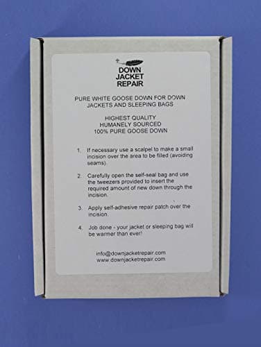 Goose Down Refill Kit - 5gm 100% Pure, Untreated, Ethically Sourced Goose Down (800+ Fill Power) for Down Jackets & Sleeping Bags — view 4