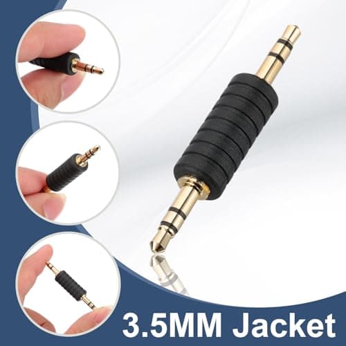 PATIKIL 3.5mm (1/8 Inch) Male to Male Audio Adapter, 2Pcs, Black/Gold — view 4