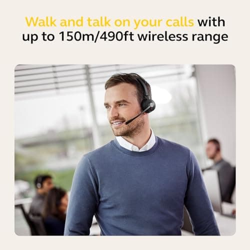 Jabra Engage 55 Mono Wireless Headset with Link 400 USB-A DECT Adapter - Noise-Cancelling Microphone, Extensive Range, Hearing Protection - MS Teams certified, works with all other platforms - Black — view 5