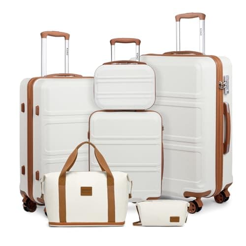 Kono 6 Piece Luggage Set ABS+PC Hard Shell 20/24/28 Inch Suitcase Bundle