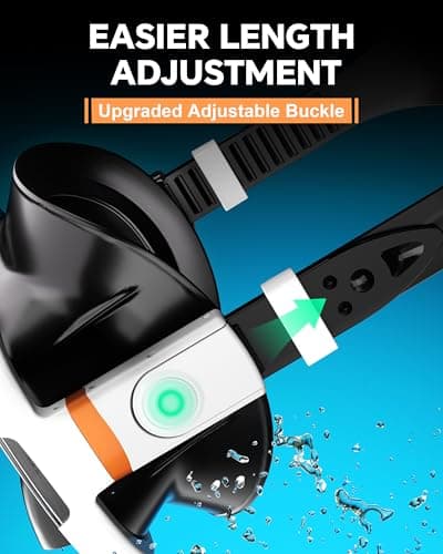 G2RISE SN05 Snorkel Set Adults, Anti-leak Scuba Diving Goggles and Snorkel, Mask and Snorkel Set Adult with Tempered Glass Lenses & Dry Top System for Snorkeling, Diving, Swimming(Black+White Orange) — view 2