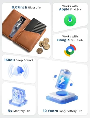 2026 Wallet Tracker Card (iOS and Android), 5 Years Battery Tracking Card — view 3