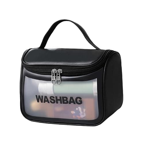 Transparent Toiletry Bag, Hanging Toiletry Bag with Hook Large Capacity Travel Makeup Bag with Waterproof Handle Cosmetic Bag Travel Accessories