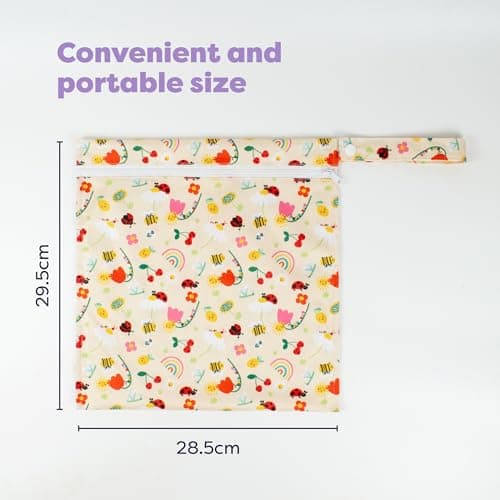 Bambino Mio Waterproof Wet, Dry Bag for Cloth Nappies, (Sunshine Friends) Swimwear & Essentials – Holds 3 Nappies | 29.5cm x 28.5cm, Baby & Toddler — view 6