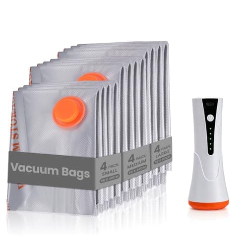Vacuum Storage Bags With USB & TYPE C Pump, Suitcase Travel Compression Bags, 12 Pack Space Saver Bags For Luggage & Suitcase, Space Saver For Clothes & Travel