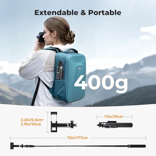 K&F CONCEPT 180cm Phone Tripod with 4-Leg Tripod Base & Wireless Remote — view 6