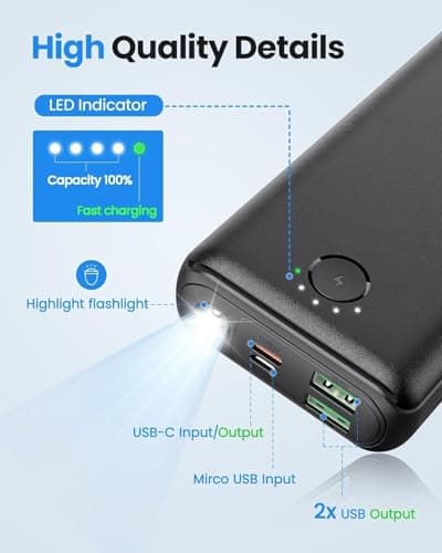Power Bank 27000mAh 22.5W Fast Charging USB C Portable Charger — view 4
