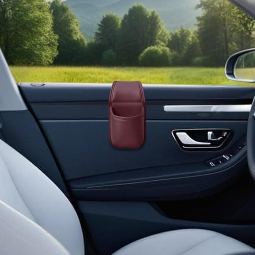 Car Door Storage Pocket, Leather Cup Holder for Car — view 4