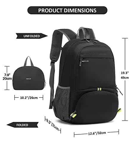 MRPLUM 30L Rucksack Foldable Ultralight Packable Backpack,Black — view 2