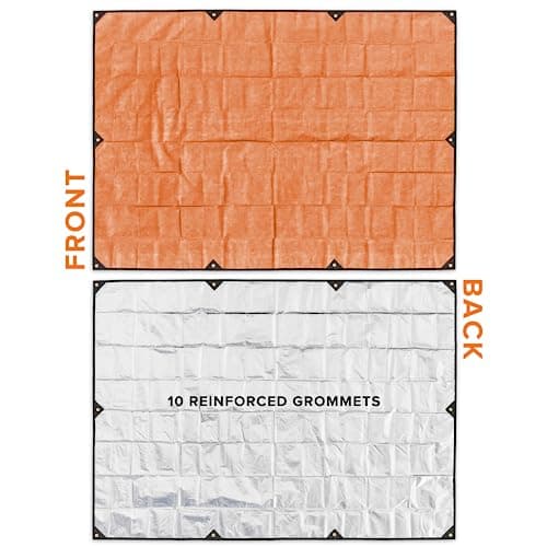 Arcturus Xl Survival Canvas - Insulated Reflective Thermal Camping Canvas - 8.5' X 12' (Orange) — view 5