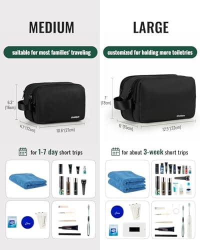 Chakipee Wash Bag, Large Travel Wash Bag Water-Resistant - Black — view 2