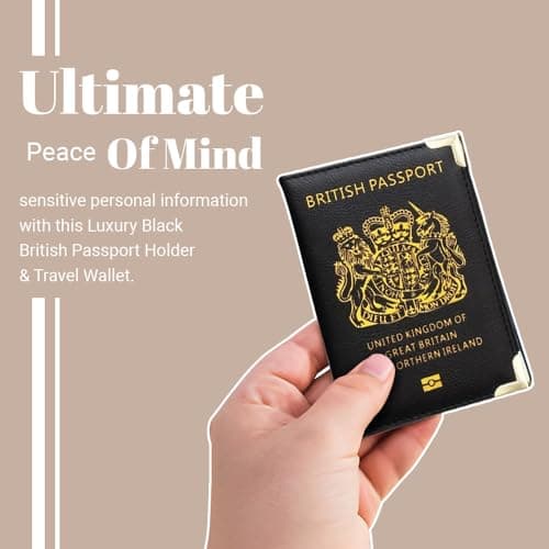 BMLIMITED BML Luxury Black British Passport Holder & Travel Wallet RFID Blocking Premium PU Leather Men, Women & ID/Cards The Royal Elegance — view 4