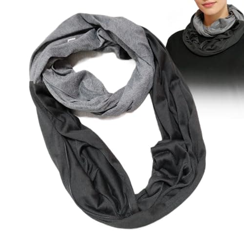 Winter Infinity Scarf for Women Two Color Contrast Neck Warmer — view 6