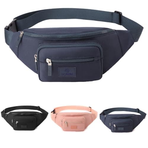 Bumbags for Ladies Bum Bag Fanny Pack Men Women Waist Pack Lightweight Adjustable for Running Walking Hiking Jogging (Blue)