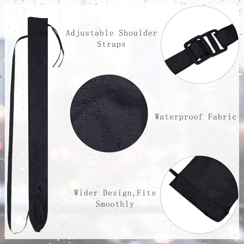 NICENEEDED 2 PCS Upgrade Umbrella Bag with Adjustable Shoulder Strap, 4.53 x 31.5 Inch Waterproof Umbrella Protective Cover, Portable Golf Umbrella Storage Carrying Holder for Travel Home Outdoor — view 3