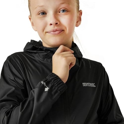 Regatta Kids Pack it III Waterproof Jacket - Black - 11-12 Yrs — view 4