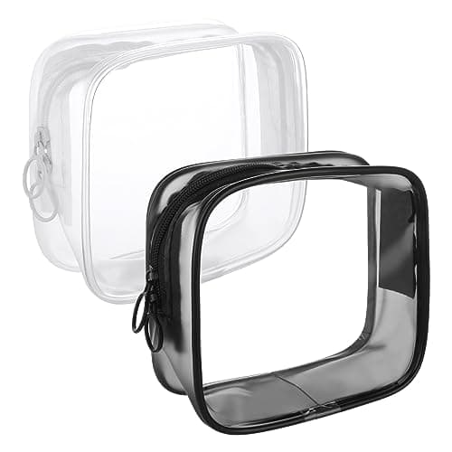 TSA Approved Toiletry Bag, 2 Pack Small Clear Zipper Pouch Makeup Bags Quart Size Travel Cosmetic Bag for Men and Women Carry on Airline Airport Travel Accessories
