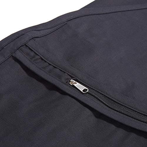 Hoesh 44" Black Finest Luxury Cotton Twill With Handle Breathable Men Suit Carrier Cover Protection Travel Garment Bag (Black) — view 3
