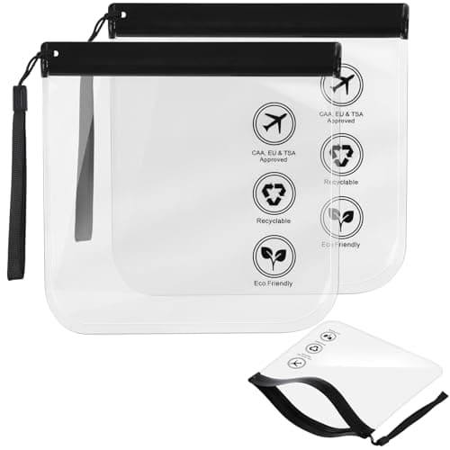 3PCS Clear Travel Toiletry Bags, GeeRic 20 * 20CM Makeup Bag TSA Approved Waterproof Liquid Pouch for Airport Durable Multifunctional Storage Sealed Bag for Passport Document Business Trip/Camping