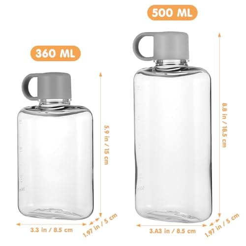 Toyvian 2Pcs Flat Water Bottle Travel Bottle Large Capacity Tritan — view 3