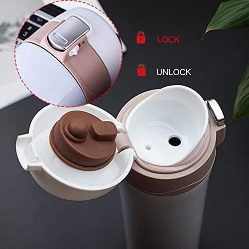FAPPEN Double Walled Vacuum Flask Thermo, 500ml Stainless Steel Insulated Water Bottle, Flask for Hot and Cold Drinks, Travel Coffee Mug, Sports Water Bottle, Drinks Cup (White) — view 4