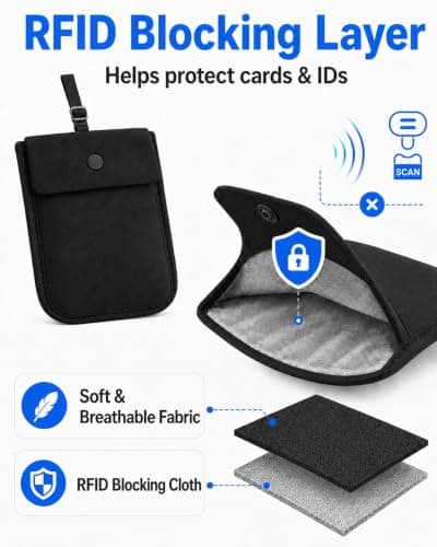 RFID-Blocking Travel Bra Wallet, Hidden Money Pouch with Elastic Strap — view 4