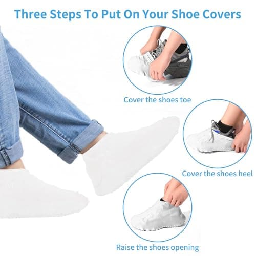 RXKFIGX 2 pairs Silicone Waterproof Shoe Covers,Reusable Upgraded Overshoes Resistant Rain Boots Non-Slip Washable Protection Cover,Waterproof Resistant Silicone Overshoes Rain Shoes Cover Boot(M) — view 2