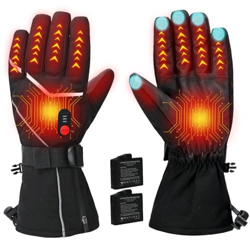 COVVY Heated Gloves for Men Women, 7.4V 3000mAH Rechargeable Battery Touchscreen Ski Heating Gloves, 3 Adjustable Heating Levels, Hand Warmer for Winter Skiing Hunting Cycling Camping (XL)