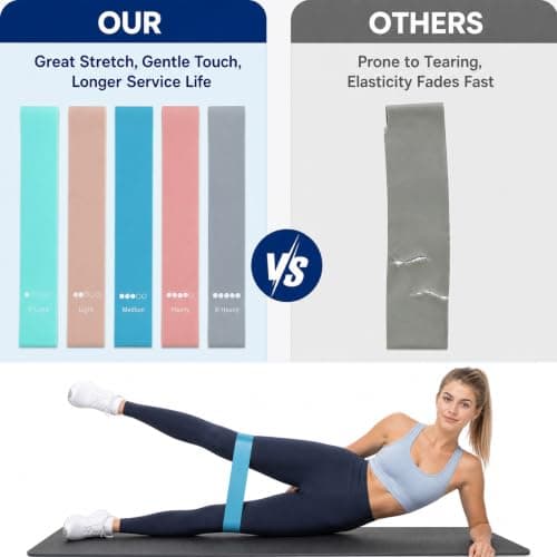 5Pcs Resistance Loop Bands, Macaron Colors, Glute Training for Men Women — view 3