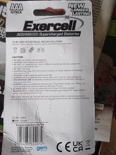 Exercell Advanced AAA Batteries, 10-Pack, Supercharged, Longer Lasting for remote control batteries can last 2-3 years. — view 2