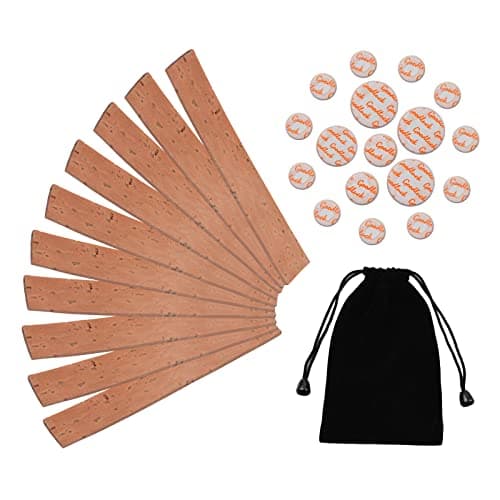 Jiawu Clarinet Pads Replacement Kit, 10 Piece Neck Joint Corks 17 Piece Pads Noise-resistant Abrasion-resistant Compression, Clarinet Cork Replacement with Velvet Bag for Bb