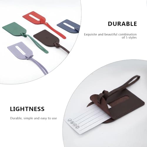 Wasama Genuine Leather Luggage Tag | Travel Baggage Tag | Durable Strap & Privacy Flap (Dark Brown) — view 6